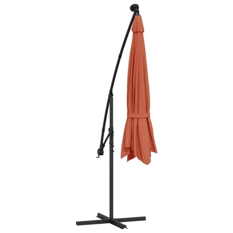 PARASOL OGRODOWY Z LED WISZĄCY TERAKOTA 350CM