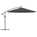 PARASOL WISZĄCY Z LED I METALOWYM SŁUPKIEM 350CM ANTRACYTOWY