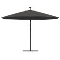 PARASOL WISZĄCY Z LED I METALOWYM SŁUPKIEM 350CM ANTRACYTOWY