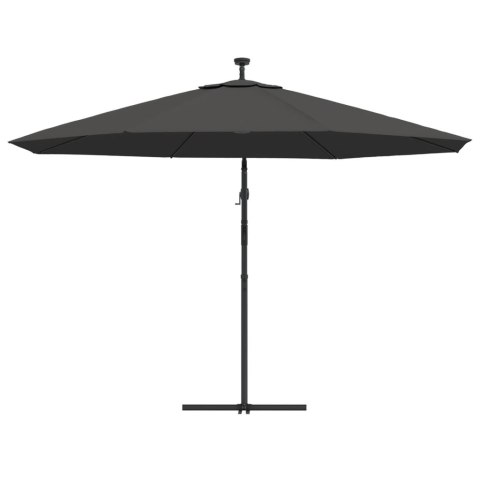 PARASOL WISZĄCY Z LED I METALOWYM SŁUPKIEM 350CM ANTRACYTOWY