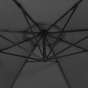 PARASOL WISZĄCY Z LED I METALOWYM SŁUPKIEM 350CM ANTRACYTOWY
