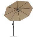 PARASOL WISZĄCY Z ALUMINIOWYM SŁUPKIEM 350CM TAUPE