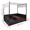 LEŻANKA OGRODOWA Z ZADASZENIEM CZARNA 190X130CM RATTAN PE