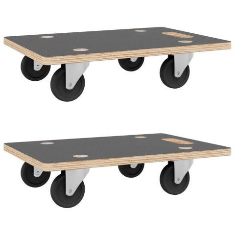 PLATFORMY TRANSPORTOWE 2 SZT. PROSTOKĄTNE 80X55X11,5CM 250 KG