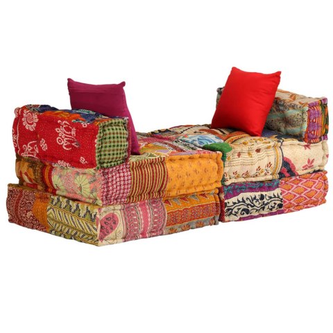 PUF MODUŁOWY 3-OSOBOWY PATCHWORK TKANINA