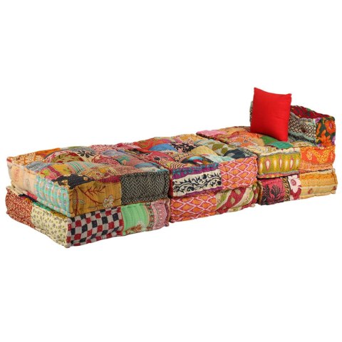 PUF MODUŁOWY 3-OSOBOWY PATCHWORK TKANINA