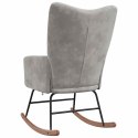 FOTEL BUJANY JASNOSZARY TAPICEROWANY AKSAMITEM