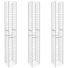 KOSZE GABIONOWE 3 SZT. GALWANIZOWANA STAL 25X25X197CM