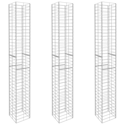 KOSZE GABIONOWE 3 SZT. GALWANIZOWANA STAL 25X25X197CM