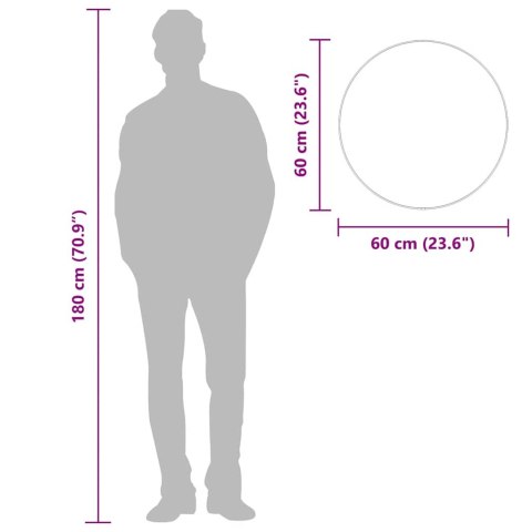 LUSTRO ŚCIENNE CZARNE Ø 60CM OKRĄGŁE
