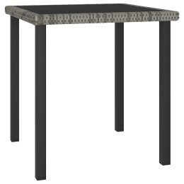 STÓŁ OGRODOWY JADALNIANY SZARY 70X70X73CM RATTAN PE