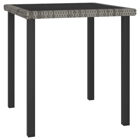STÓŁ OGRODOWY JADALNIANY SZARY 70X70X73CM RATTAN PE
