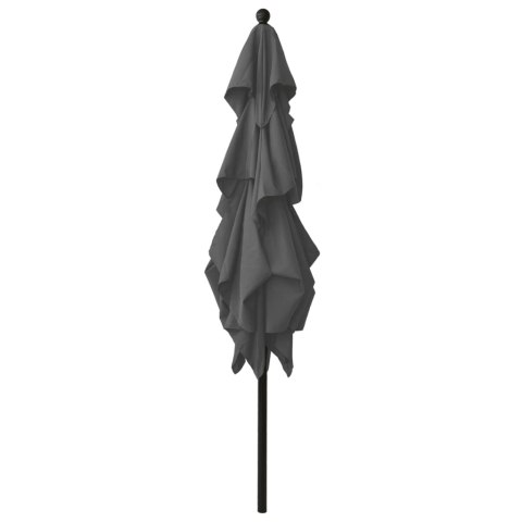 3-POZIOMOWY PARASOL NA ALUMINIOWYM SŁUPKU ANTRACYT 2,5X2,5M