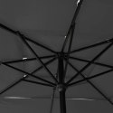 3-POZIOMOWY PARASOL NA ALUMINIOWYM SŁUPKU ANTRACYT 2,5X2,5M