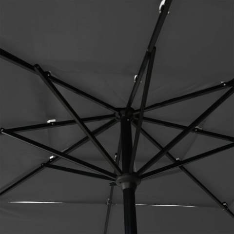 3-POZIOMOWY PARASOL NA ALUMINIOWYM SŁUPKU ANTRACYT 2,5X2,5M