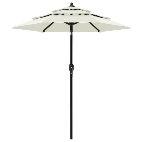 3-POZIOMOWY PARASOL NA ALUMINIOWYM SŁUPKU PIASKOWY 2M