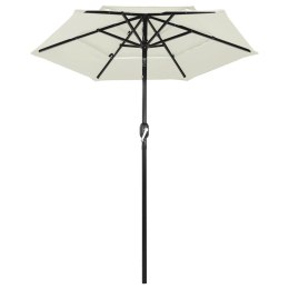 3-POZIOMOWY PARASOL NA ALUMINIOWYM SŁUPKU PIASKOWY 2M