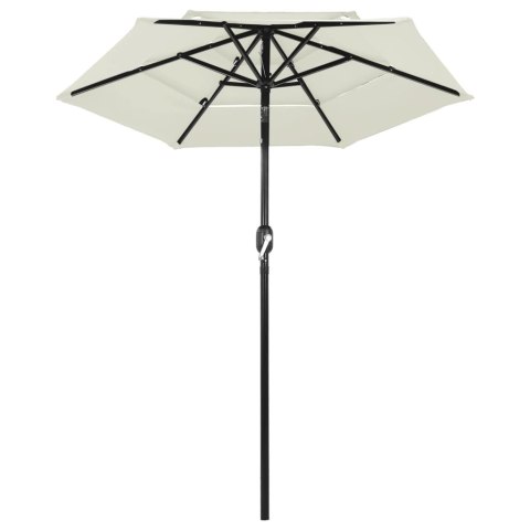 3-POZIOMOWY PARASOL NA ALUMINIOWYM SŁUPKU PIASKOWY 2M