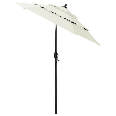 3-POZIOMOWY PARASOL NA ALUMINIOWYM SŁUPKU PIASKOWY 2M