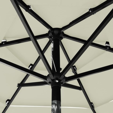 3-POZIOMOWY PARASOL NA ALUMINIOWYM SŁUPKU PIASKOWY 2M