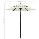 3-POZIOMOWY PARASOL NA ALUMINIOWYM SŁUPKU PIASKOWY 2M