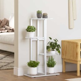4-POZIOMOWY STOJAK NA KWIATY 43X22X76CM BIAŁY METALOWY