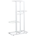 4-POZIOMOWY STOJAK NA KWIATY 43X22X76CM BIAŁY METALOWY