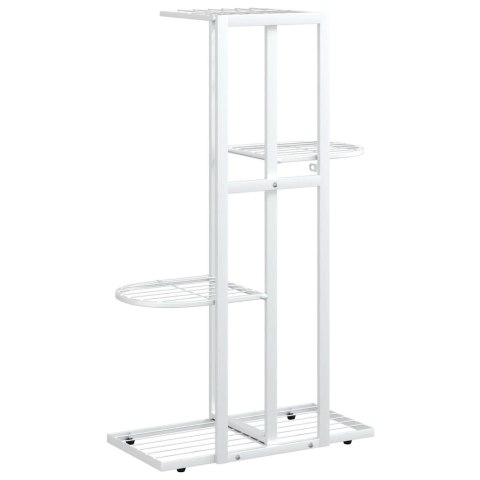 4-POZIOMOWY STOJAK NA KWIATY 43X22X76CM BIAŁY METALOWY
