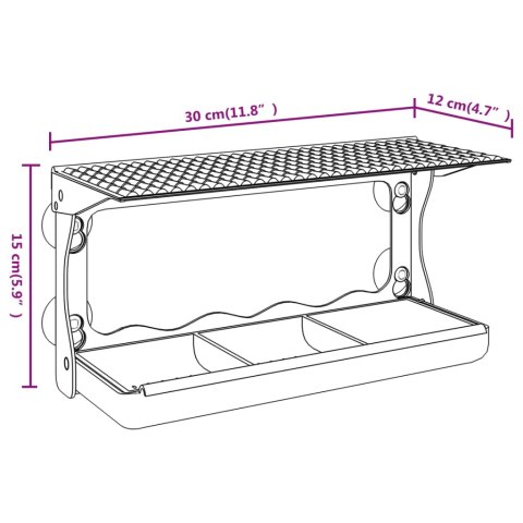 KARMNIKI DLA PTAKÓW NA PARAPET 2 SZT. AKRYL 30X12X15CM