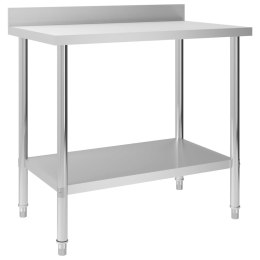 KUCHENNY STÓŁ ROBOCZY Z LISTWĄ 100X60X93CM STAL NIERDZEWNA