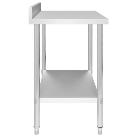 KUCHENNY STÓŁ ROBOCZY Z LISTWĄ 100X60X93CM STAL NIERDZEWNA