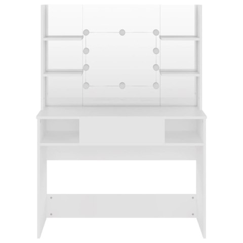 STOLIK DO MAKIJAŻU Z OŚWIETLENIEM LED 100X40X135CM MDF BIAŁY
