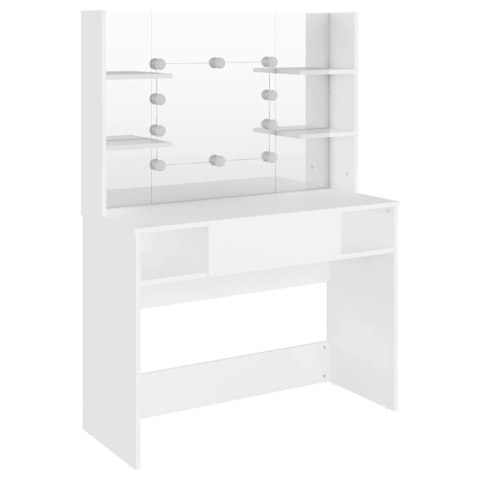 STOLIK DO MAKIJAŻU Z OŚWIETLENIEM LED 100X40X135CM MDF BIAŁY