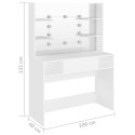 STOLIK DO MAKIJAŻU Z OŚWIETLENIEM LED 100X40X135CM MDF BIAŁY