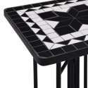 STOLIK MOZAIKOWY CZARNO-BIAŁY CERAMICZNY