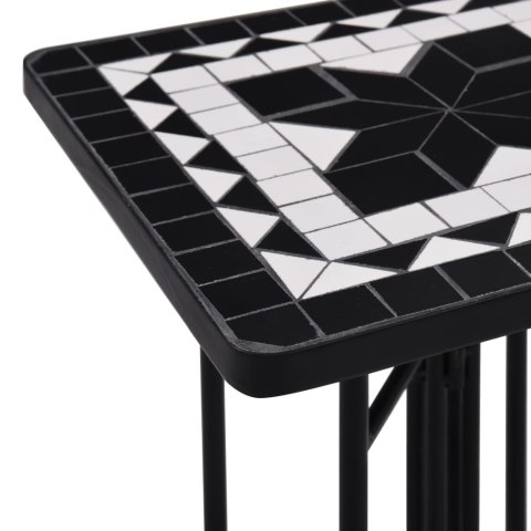 STOLIK MOZAIKOWY CZARNO-BIAŁY CERAMICZNY