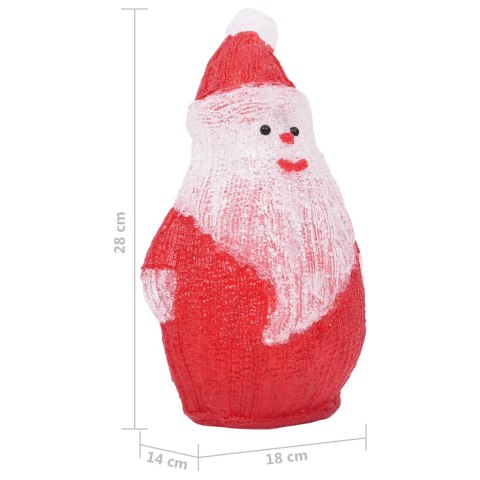 ŚWIĄTECZNA AKRYLOWA FIGURKA MIKOŁAJA Z LED 28CM WEWN./ZEWN.
