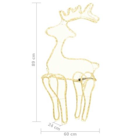 ŚWIĄTECZNA DEKORACJA RENIFER Z SIATKI 306 LED 60X24X89CM
