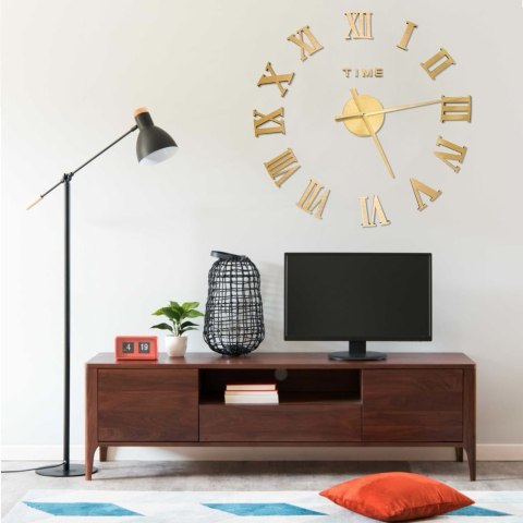 ZEGAR ŚCIENNY 3D NOWOCZESNY DESIGN ZŁOTY 100CM XXL