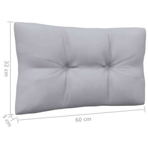 2-OSOBOWA SOFA OGRODOWA Z SZARYMI PODUSZKAMI DREWNO SOSNOWE