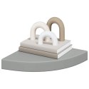 NAROŻNA PÓŁKA ŚCIENNA SZARA 25X25X3,8CM MDF