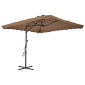 PARASOL OGRODOWY NA SŁUPKU STALOWYM 250X250CM KOLOR TAUPE