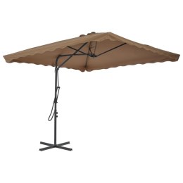 PARASOL OGRODOWY NA SŁUPKU STALOWYM 250X250CM KOLOR TAUPE