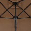 PARASOL OGRODOWY NA SŁUPKU STALOWYM 250X250CM KOLOR TAUPE