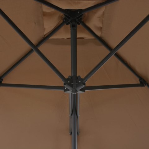 PARASOL OGRODOWY NA SŁUPKU STALOWYM 250X250CM KOLOR TAUPE