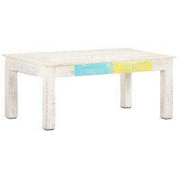STOLIK KAWOWY BIAŁY 110X60X45CM LITE DREWNO MANGO