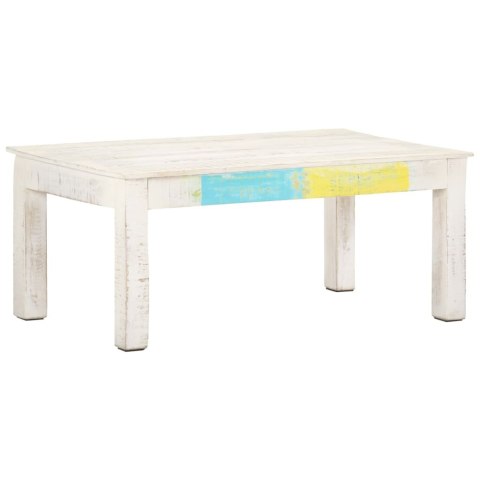 STOLIK KAWOWY BIAŁY 110X60X45CM LITE DREWNO MANGO