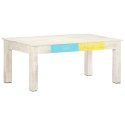 STOLIK KAWOWY BIAŁY 110X60X45CM LITE DREWNO MANGO