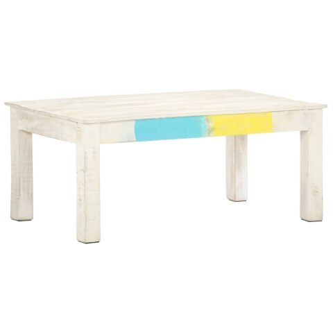 STOLIK KAWOWY BIAŁY 110X60X45CM LITE DREWNO MANGO
