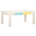 STOLIK KAWOWY BIAŁY 110X60X45CM LITE DREWNO MANGO